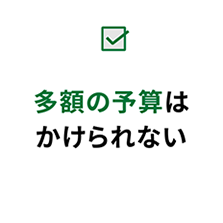 多額の予算はかけられない